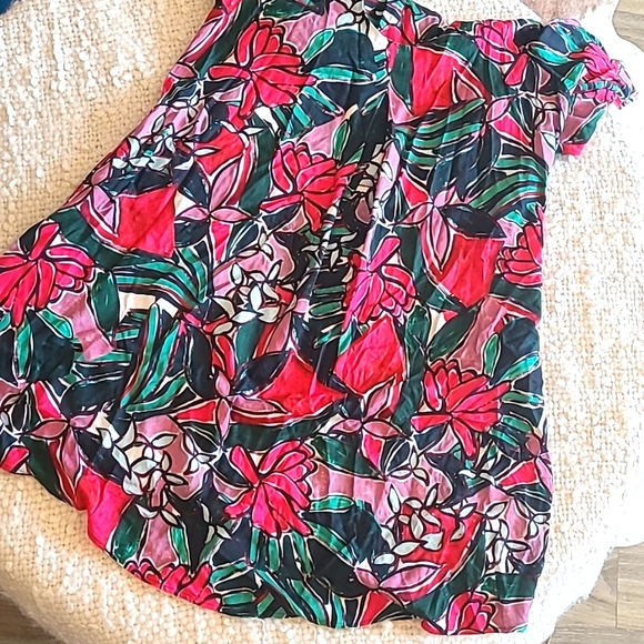 ANTHROPOLOGIE Floral Puff Sleeve Midi Pleated Dress Size Small - Picture 7 of 11